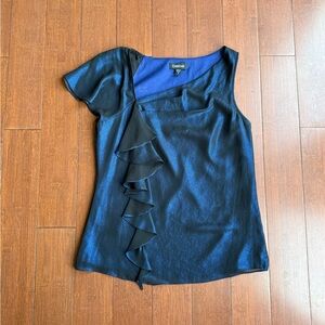 Bebe Women's‎ Black Ruffle Top